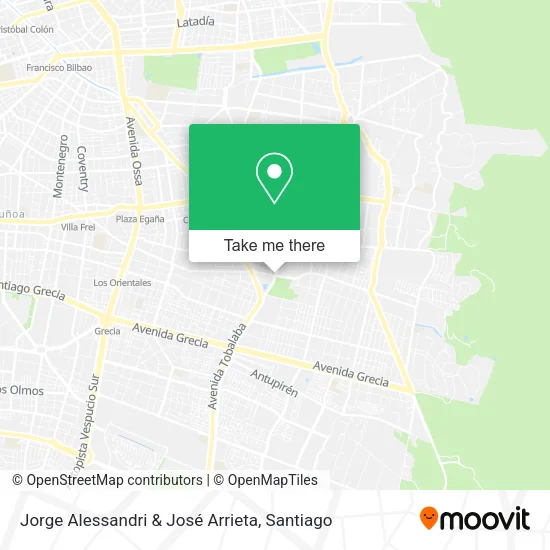 Jorge Alessandri & José Arrieta map