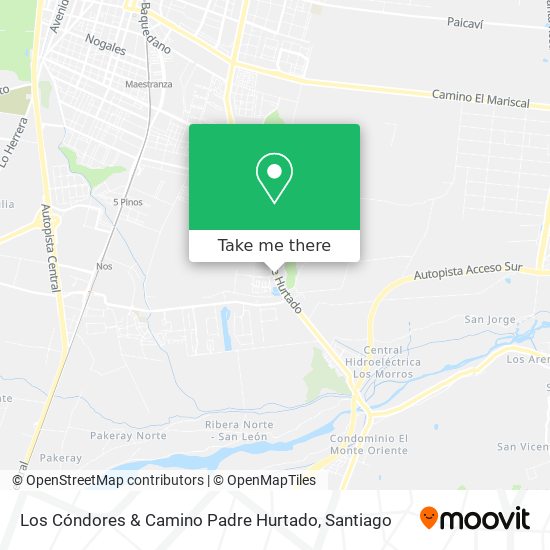 Los Cóndores & Camino Padre Hurtado map
