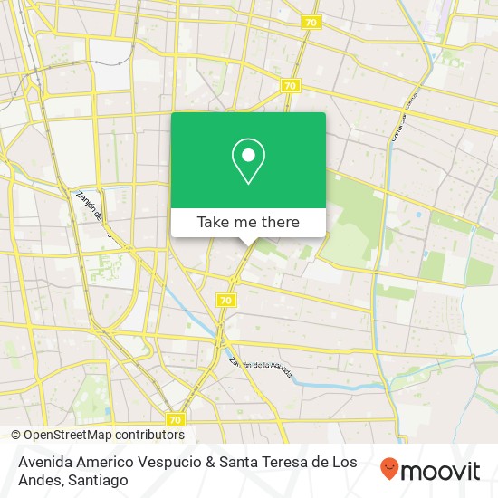 Avenida Americo Vespucio & Santa Teresa de Los Andes map