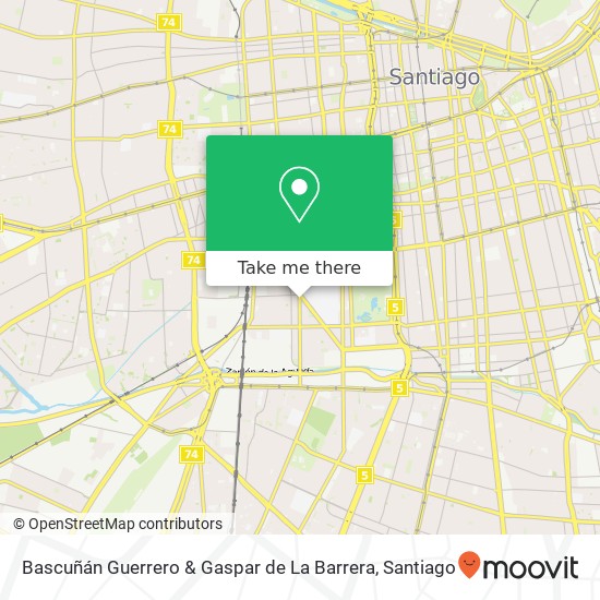 Mapa de Bascuñán Guerrero & Gaspar de La Barrera