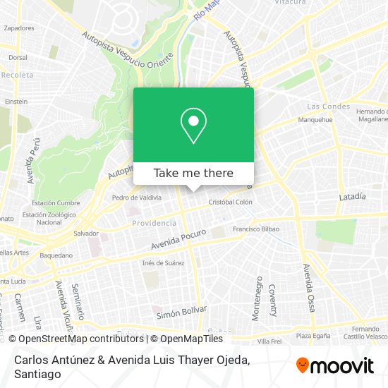 Mapa de Carlos Antúnez & Avenida Luis Thayer Ojeda