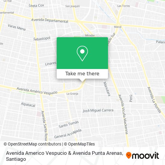 Mapa de Avenida Americo Vespucio & Avenida Punta Arenas