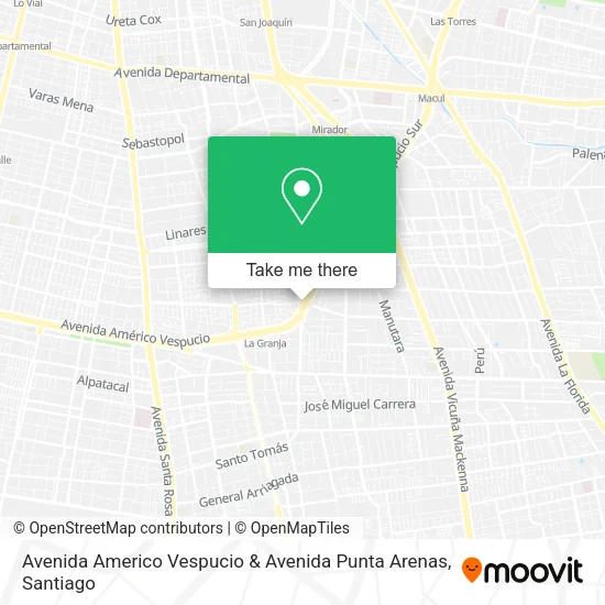 Avenida Americo Vespucio & Avenida Punta Arenas map