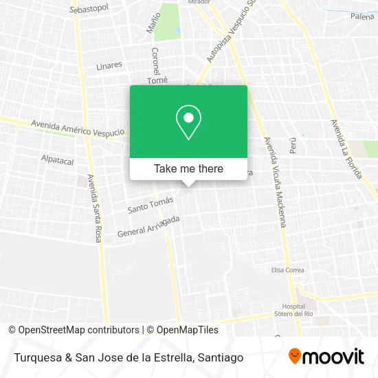 Turquesa & San Jose de la Estrella map
