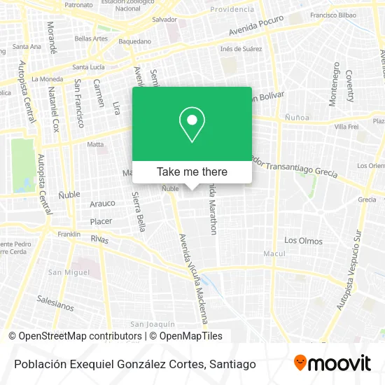 Población Exequiel González Cortes map