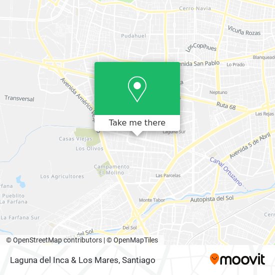 Laguna del Inca & Los Mares map