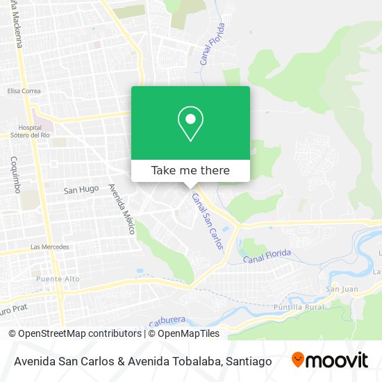 Mapa de Avenida San Carlos & Avenida Tobalaba