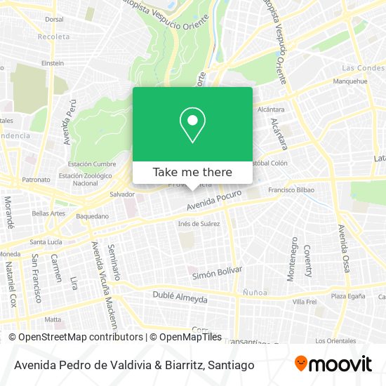 Mapa de Avenida Pedro de Valdivia & Biarritz