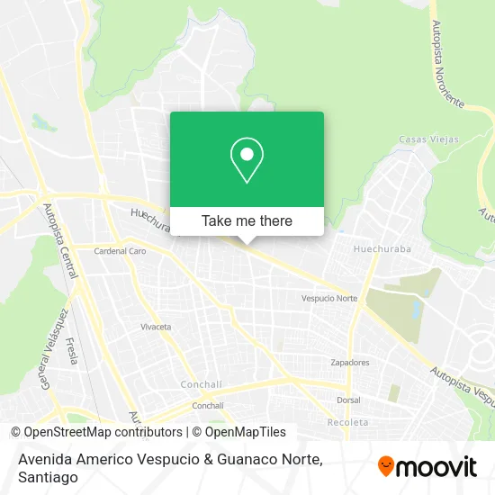 Avenida Americo Vespucio & Guanaco Norte map
