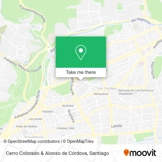 Cerro Colorado & Alonso de Córdova map