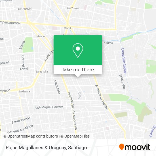Rojas Magallanes & Uruguay map