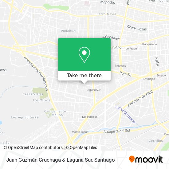 Juan Guzmán Cruchaga & Laguna Sur map