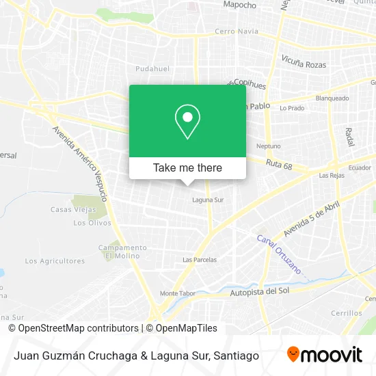 Juan Guzmán Cruchaga & Laguna Sur map