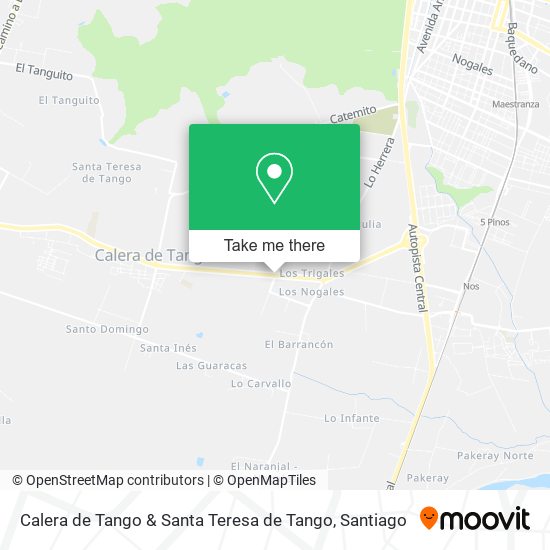 Calera de Tango & Santa Teresa de Tango map