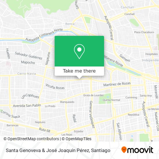 Santa Genoveva & José Joaquín Pérez map