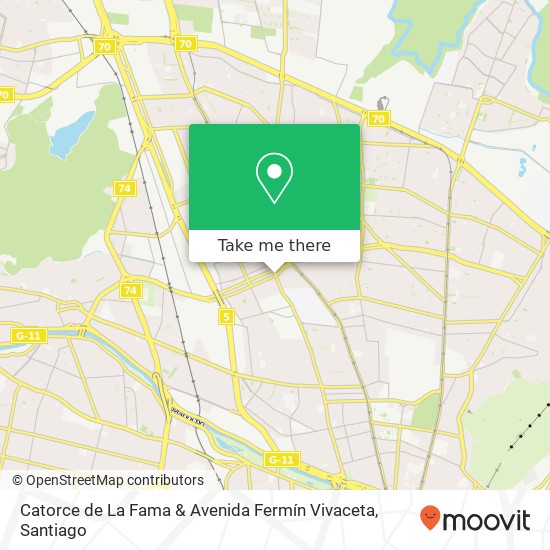 Mapa de Catorce de La Fama & Avenida Fermín Vivaceta