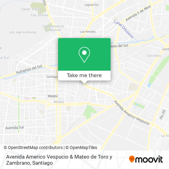 Avenida Americo Vespucio & Mateo de Toro y Zambrano map