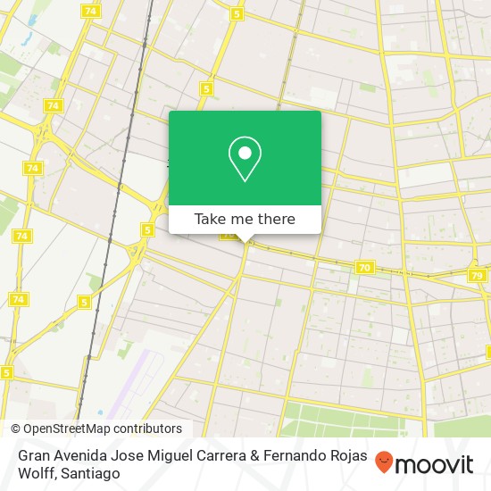 Gran Avenida Jose Miguel Carrera & Fernando Rojas Wolff map