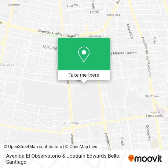 Avenida El Observatorio & Joaquín Edwards Bello map