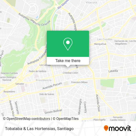 Tobalaba & Las Hortensias map