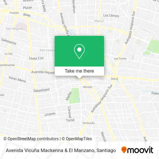 Avenida Vicuña Mackenna & El Manzano map