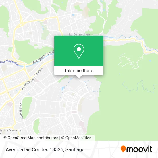 Avenida las Condes 13525 map