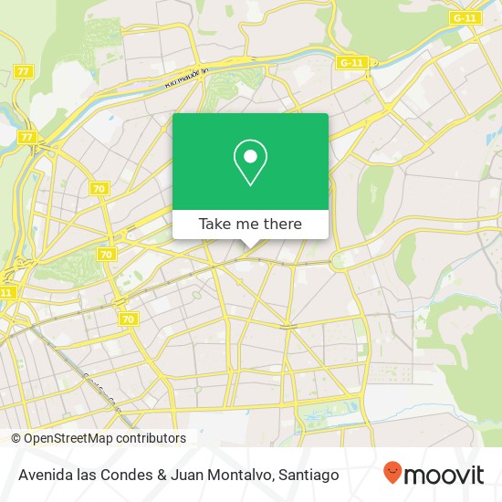 Avenida las Condes & Juan Montalvo map