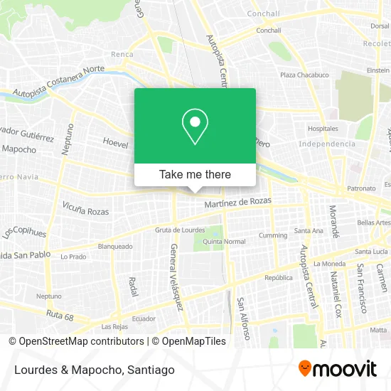 Lourdes & Mapocho map