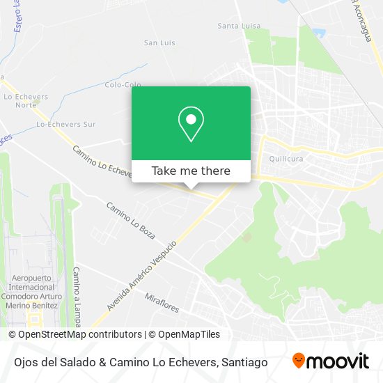 Ojos del Salado & Camino Lo Echevers map