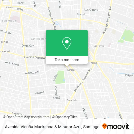 Avenida Vicuña Mackenna & Mirador Azul map