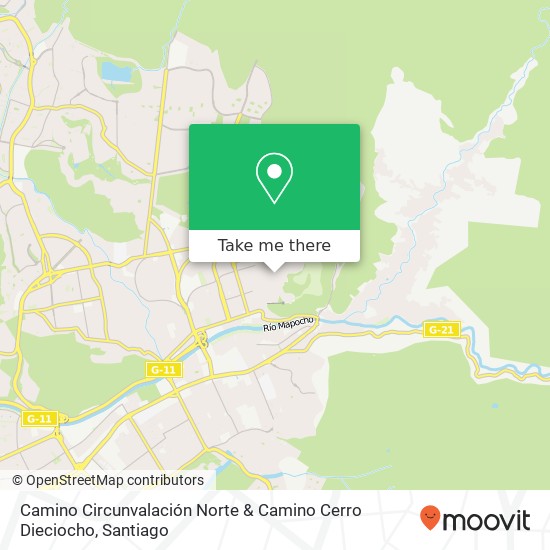 Mapa de Camino Circunvalación Norte & Camino Cerro Dieciocho