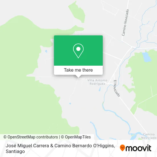 José Miguel Carrera & Camino Bernardo O'Higgins map