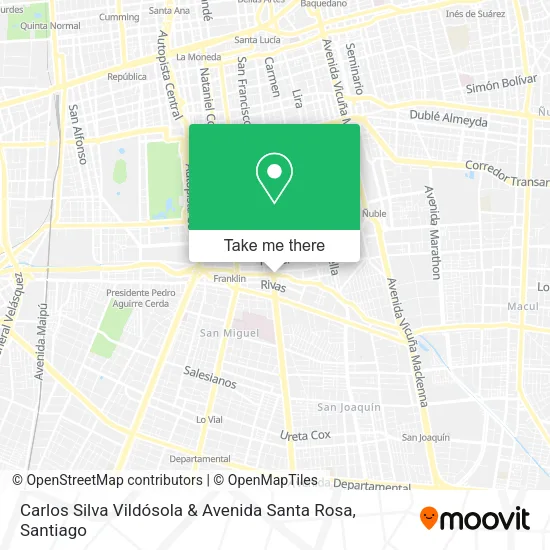 Mapa de Carlos Silva Vildósola & Avenida Santa Rosa