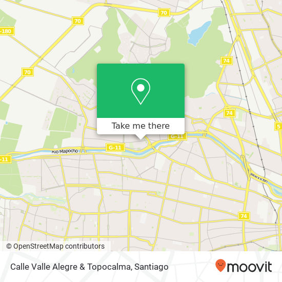 Calle Valle Alegre & Topocalma map