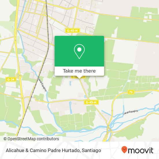 Alicahue & Camino Padre Hurtado map