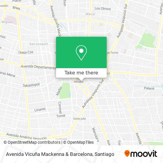 Avenida Vicuña Mackenna & Barcelona map