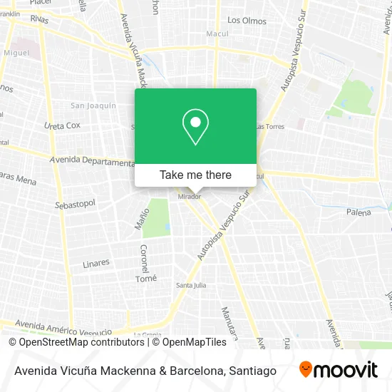 Avenida Vicuña Mackenna & Barcelona map
