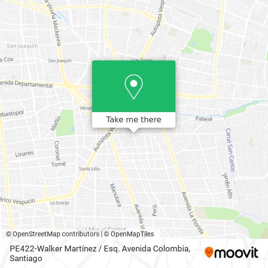 PE422-Walker Martínez / Esq. Avenida Colombia map