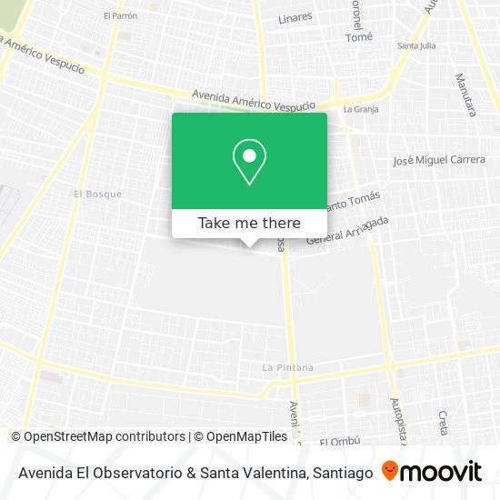 Mapa de Avenida El Observatorio & Santa Valentina