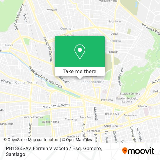 PB1865-Av. Fermín Vivaceta / Esq. Gamero map