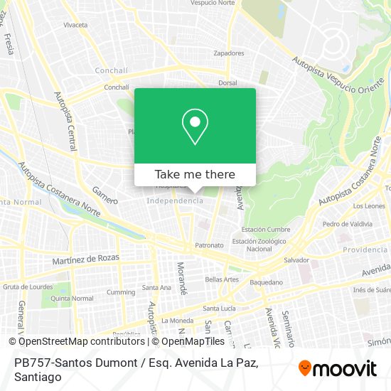 PB757-Santos Dumont / Esq. Avenida La Paz map