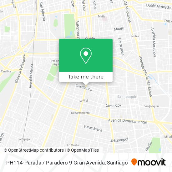 Mapa de PH114-Parada / Paradero 9 Gran Avenida