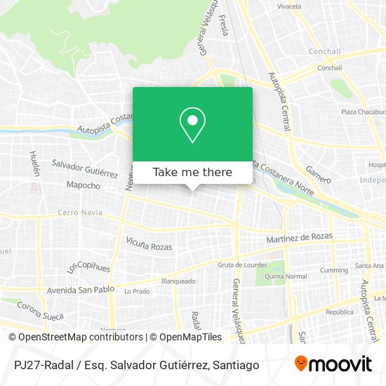 PJ27-Radal / Esq. Salvador Gutiérrez map