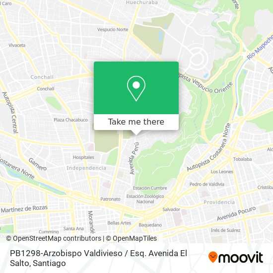 Mapa de PB1298-Arzobispo Valdivieso / Esq. Avenida El Salto