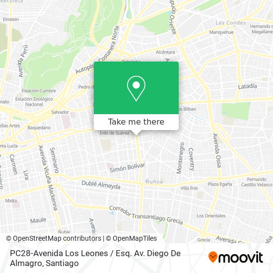 Mapa de PC28-Avenida Los Leones / Esq. Av. Diego De Almagro