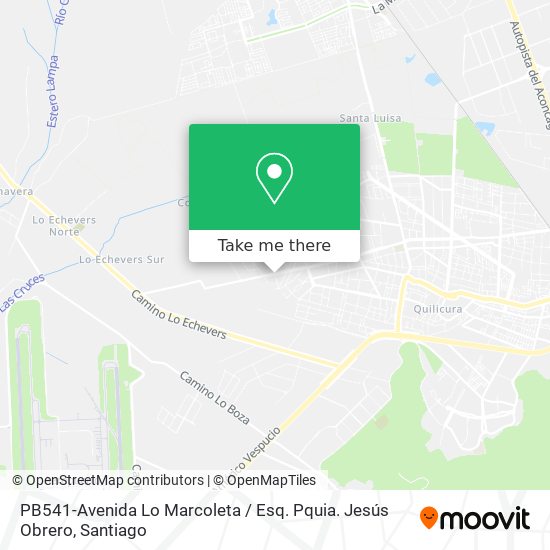 PB541-Avenida Lo Marcoleta / Esq. Pquia. Jesús Obrero map