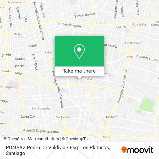 PD40-Av. Pedro De Valdivia / Esq. Los Plátanos map