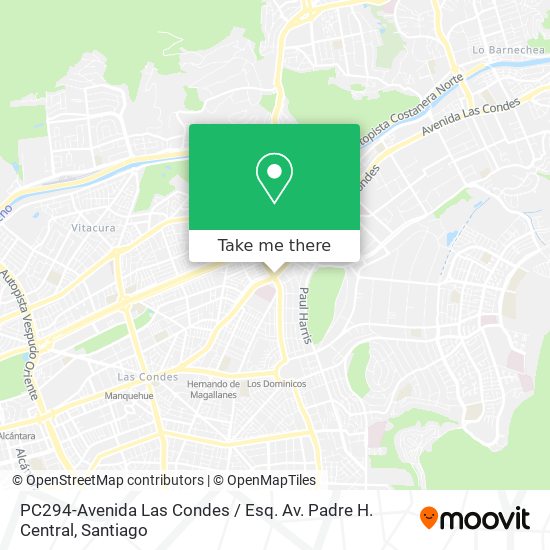 PC294-Avenida Las Condes / Esq. Av. Padre H. Central map