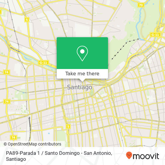 Mapa de PA89-Parada 1 / Santo Domingo - San Antonio