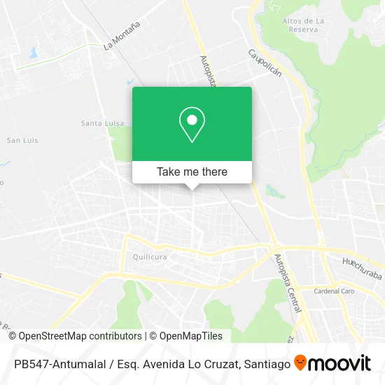 PB547-Antumalal / Esq. Avenida Lo Cruzat map